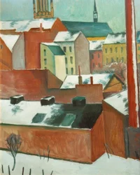 La iglesia de Santa María de Bonn en la nieve